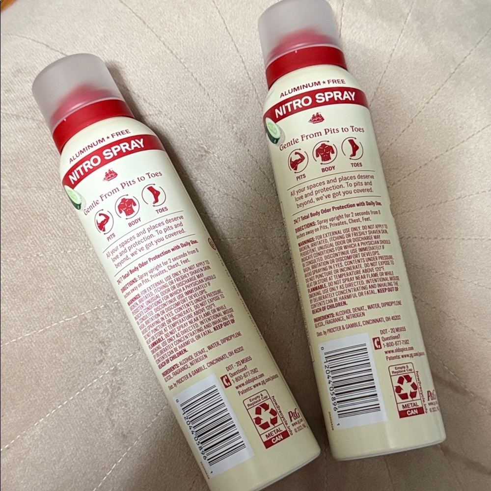 2 Old Spice GentleMan's Total Body Deodorant Spray Brand New - Picture 2 of 6